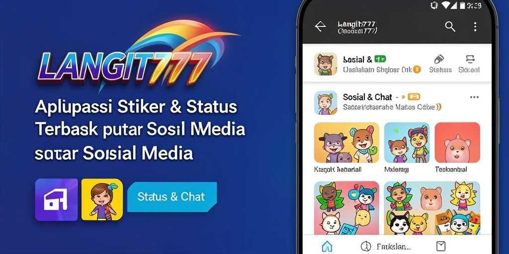 Tampilan antarmuka LANGIT777 dengan berbagai pilihan stiker menarik.