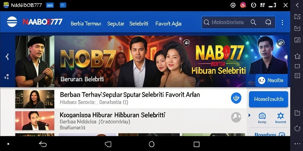 Antarmuka aplikasi NABOB77 yang menawan untuk berita selebriti.