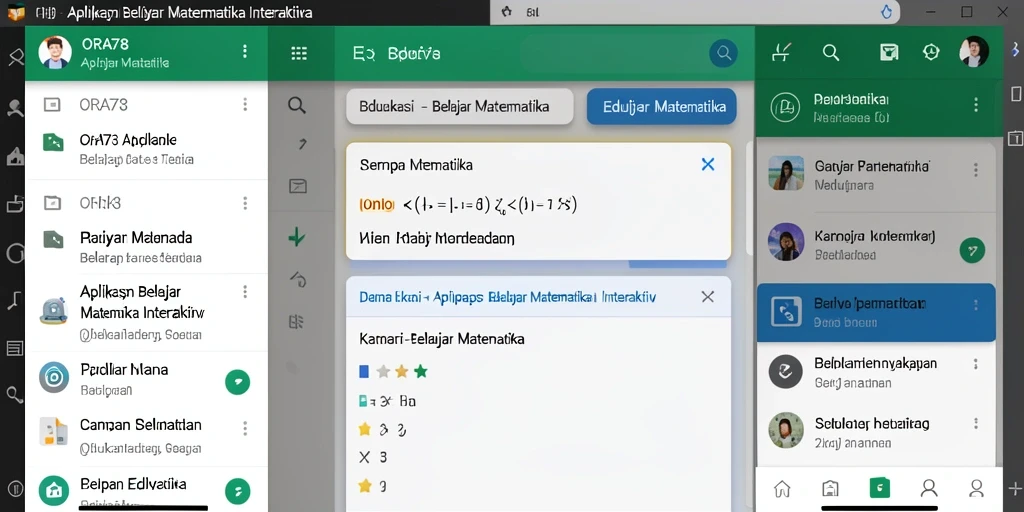 Tampilan antarmuka ORA78 yang menampilkan fitur Belajar Matematika.