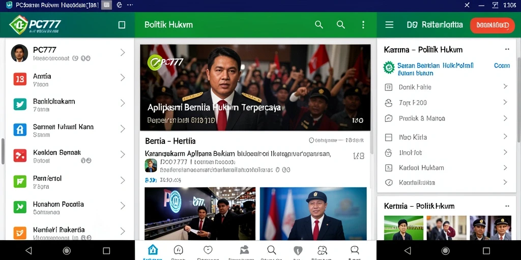Tampilan antarmuka aplikasi PC777 yang modern dan informatif.