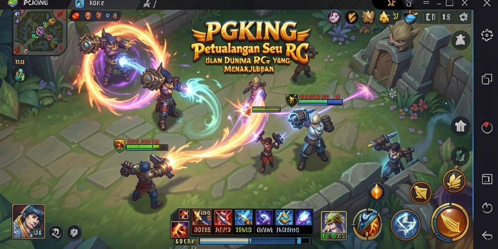 Antarmuka PGKING yang penuh warna dan menarik perhatian.