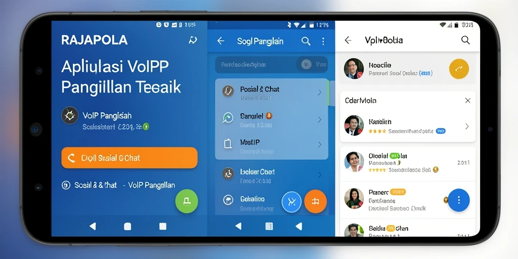 Antarmuka aplikasi RAJAPOLA saat melakukan panggilan VoIP yang intuitif dan user-friendly.