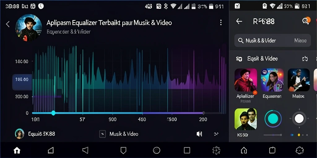 Antarmuka RK88 menunjukkan kontrol equalizer yang mudah digunakan.