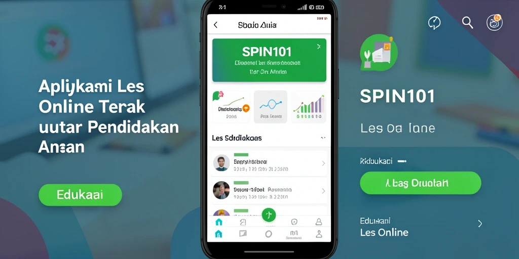 Tampilan antarmuka SPIN101 yang interaktif untuk Les Online.