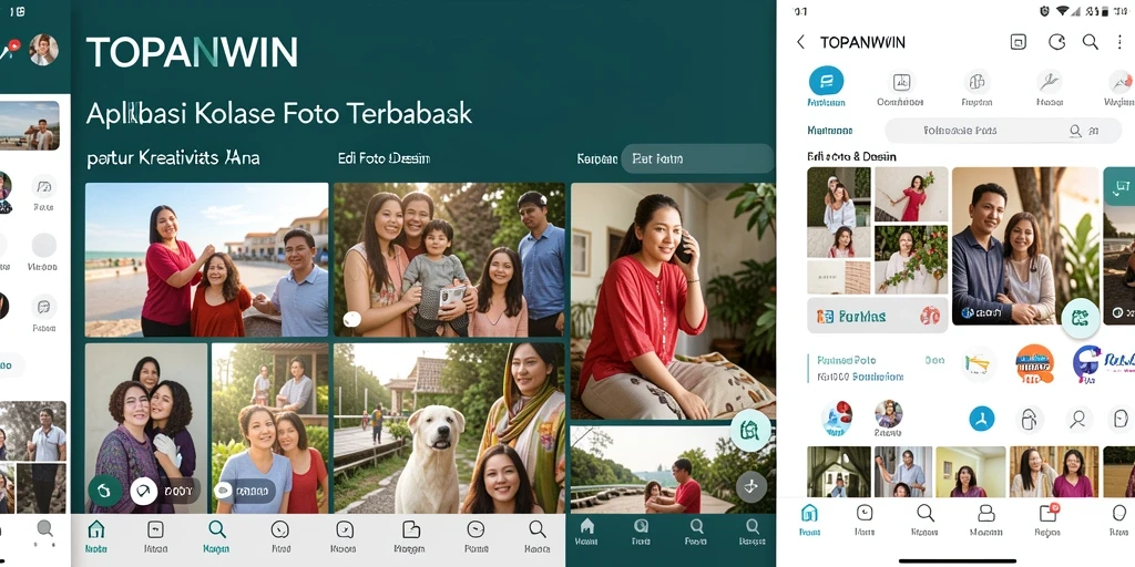 Antarmuka intuitif TOPANWIN menampilkan kemudahan dalam membuat kolase foto.