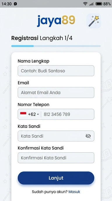 Buat Akun Baru jaya89 untuk Pengguna Android